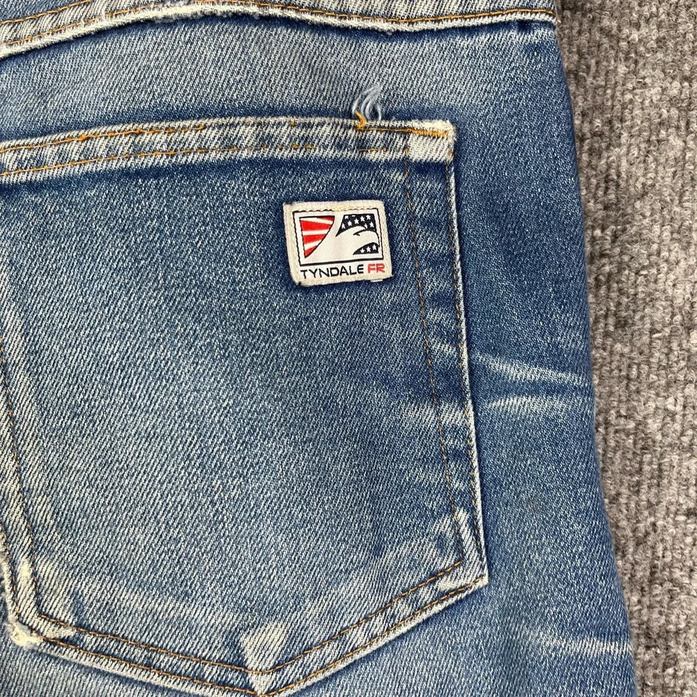 Vintage Tyndale Flame Resistant Jeans Men's Blue Denim Straight USA Made - 35X31